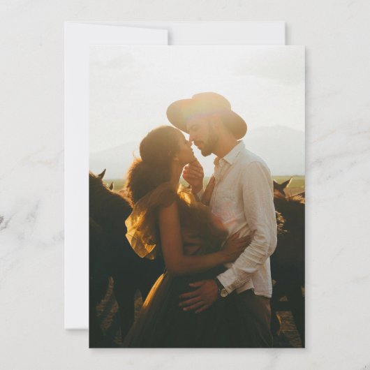 Moderne huwelijksuitnodiging Sjabloon met foto Kaart (Achterkant)