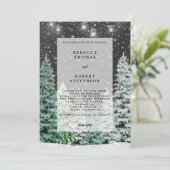 Moderne huwelijksuitnodiging Winter Kerstmis Sneeu Kaart (Staand voorkant)