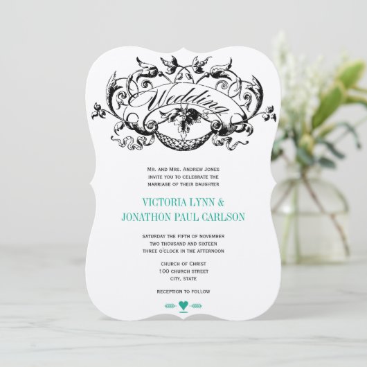  moderne huwelijksuitnodigingen kaart (Staand voorkant)