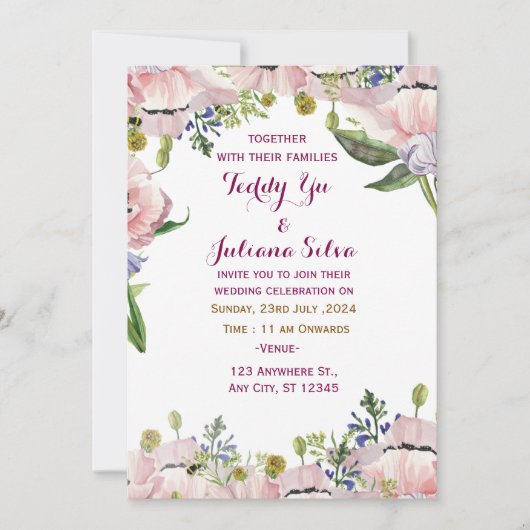 Moderne huwelijksuitnodigingen kaart (Voorkant)