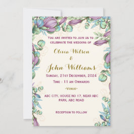 Moderne huwelijksuitnodigingen kaart