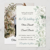 Moderne huwelijksuitnodigingen kaarten met foto (Voorkant / Achterkant)