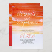 Moderne huwelijksuitnodigingen voor waterverf kaart (Voorkant / Achterkant)