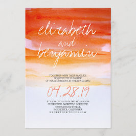 Moderne huwelijksuitnodigingen voor waterverf kaart