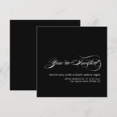 Moderne huwelijksuitnodigingskaarten zwart wit kaart (Voorkant / Achterkant)