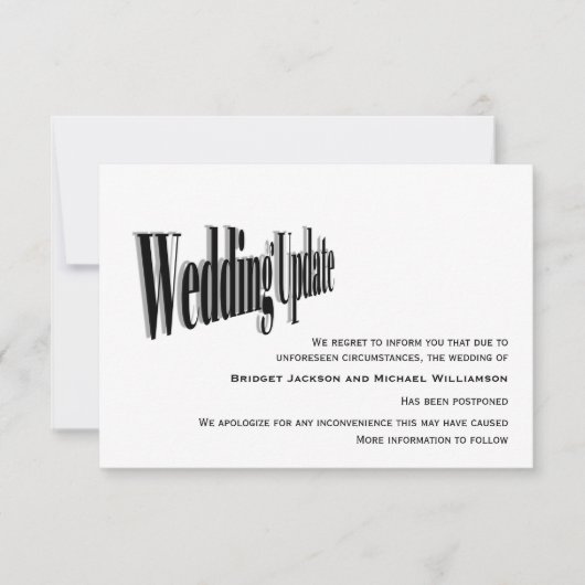 Moderne huwelijksupdate - Uitgesteld Save The Date (Voorkant)