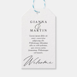 Moderne huwelijksweekend welkom cadeaulabel
