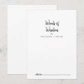 Moderne Huwelijkswoorden van Wijsheid Advieskaart (Voorkant / Achterkant)