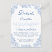 Moderne Hydrangea Stofblauwe Bloemdetails Informatiekaartje (Voorkant)