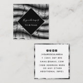 Moderne Hypnotherapeut Metallic Social Media Zwart Vierkante Visitekaartje (Voorkant / Achterkant)