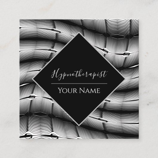 Moderne Hypnotherapeut Metallic Social Media Zwart Vierkante Visitekaartje (Voorkant)