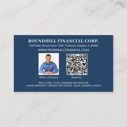 Moderne Hypotheek Professionele Logo QR Code Visitekaartje (Achterkant)