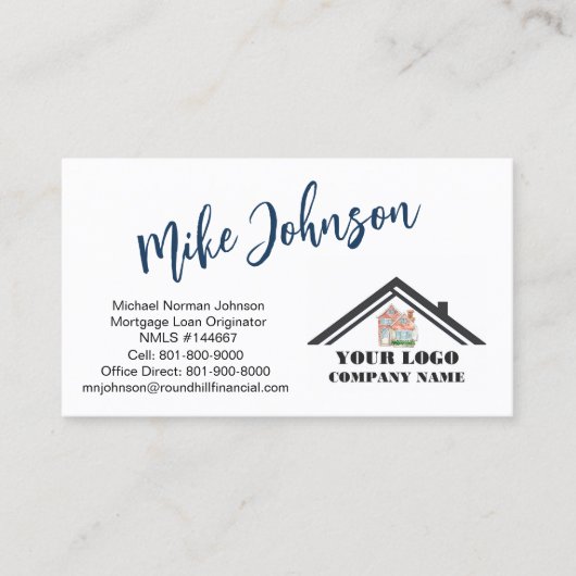 Moderne Hypotheek Professionele Logo QR Code Visitekaartje (Voorkant)