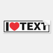Moderne I Heart aangepaste bumpersticker (Voorkant)
