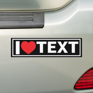 Moderne I Heart aangepaste bumpersticker