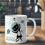 Moderne I heb meer ruimte-zwarte kat-Cartoon nodig Koffiemok<br><div class="desc">Modern ik heb meer ruimte-zwarte Cartoon Mok nodig. Ze zeggen dat niemand je hoort schreeuwen. Dat is hier zeker niet van toepassing. Deze funky mok schreeuwt luider dan alles wat we ooit eerder gezien hebben. Je bent op de maan met deze mok. Met een zwarte kat in de ruimte cartoon...</div>