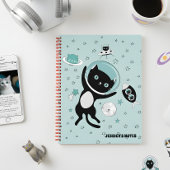 Moderne I heb meer ruimte-zwarte kat-Cartoon nodig Notitieboek