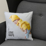 Moderne I Love Naps | Baby Foto-Sierkussen Kussen<br><div class="desc">Moderne I Love Naps | Foto Baby</div>