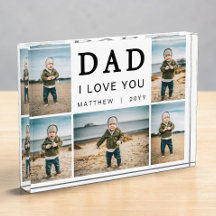 Moderne 'I Love You Dad' rastercollage met 5 foto'