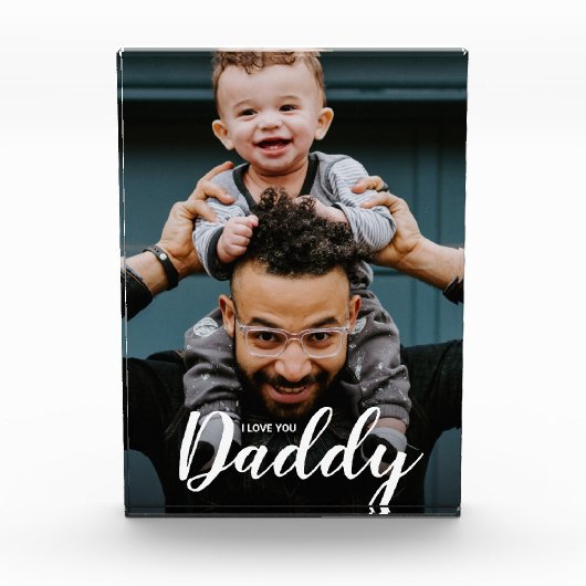 Moderne I Love You Dad Script Custom Photo Fotoblokken (Voorkant)
