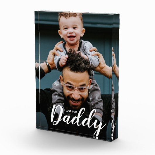 Moderne I Love You Dad Script Custom Photo Fotoblokken (Rechts)