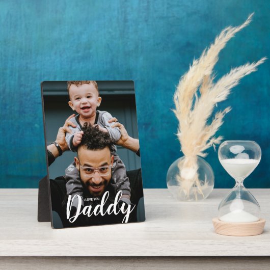 Moderne I Love You Dad Script Custom Photo Fotoplaat (Zijkant)
