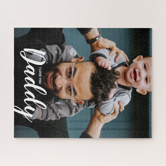 Moderne I Love You Dad Script Custom Photo Legpuzzel (Horizontaal)