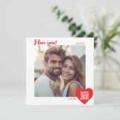 Moderne I LOVE you, jouw Valentijnsdag-foto van ee Feestdagenkaart (Staand voorkant)