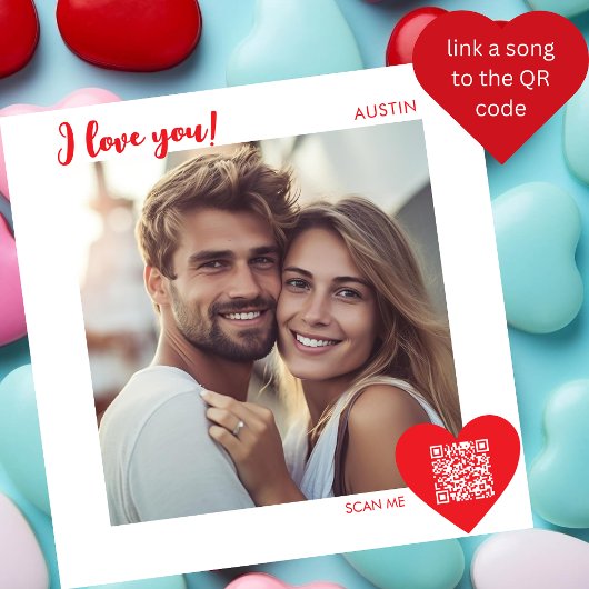 Moderne I LOVE you, jouw Valentijnsdag-foto van ee Feestdagenkaart