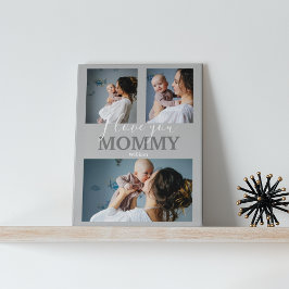 Moderne I Love You Mam | 3 Foto Collage Plaque Fotoplaat