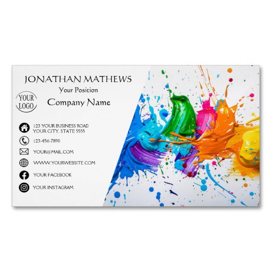 Moderne I olieverf Abstract Magnetisch Visitekaartje (Voorkant)