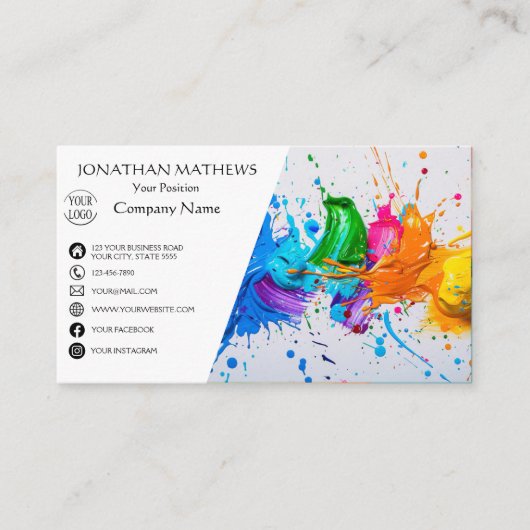 Moderne I olieverf Abstract Visitekaartje (Voorkant)