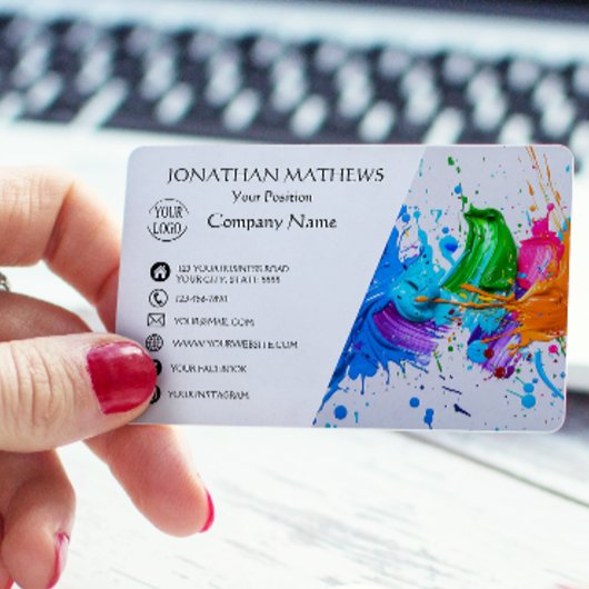 Moderne I olieverf Abstract Visitekaartje