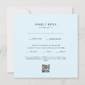 Moderne Ice Blue Square Weddenschap QR Code RSVP (Voorkant)