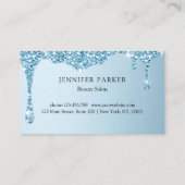 Moderne Iceblue Glitter Drop Salon & Spa Loyalitei Visitekaartje (Achterkant)