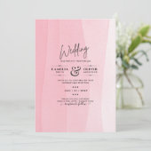 Moderne Iced Roze Ombre Trouw Uitnodigingen (Staand voorkant)