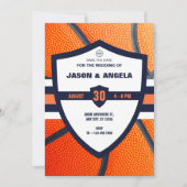 Moderne iconische basketbal logo bruiloft save the date (Voorkant)