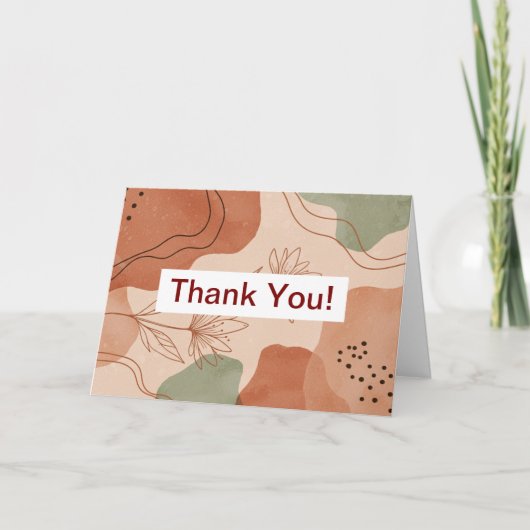 Moderne Iconische Botanische Bedankkaart | Boho Bl (Voorkant)