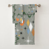 Moderne  iconische maagsterborst grijze lijnen bad handdoek (Insitu)