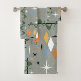 Moderne  iconische maagsterborst grijze lijnen bad handdoek