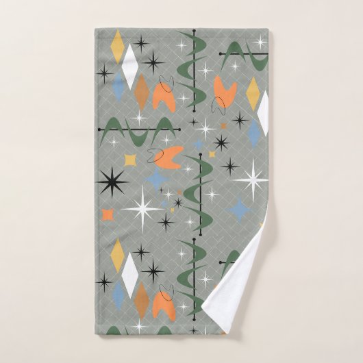 Moderne  iconische maagsterborst grijze lijnen bad handdoek (Handdoek)