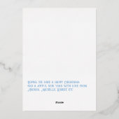 Moderne Icy Blue & Silver Kerst Foto Folie Feestdagenkaart (Achterkant)