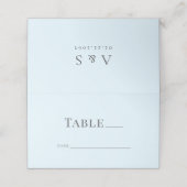 Moderne Icy Blue Wedding Gevouwen Plaats Kaart Plaatskaartje (Buitenkant ongevouwen)