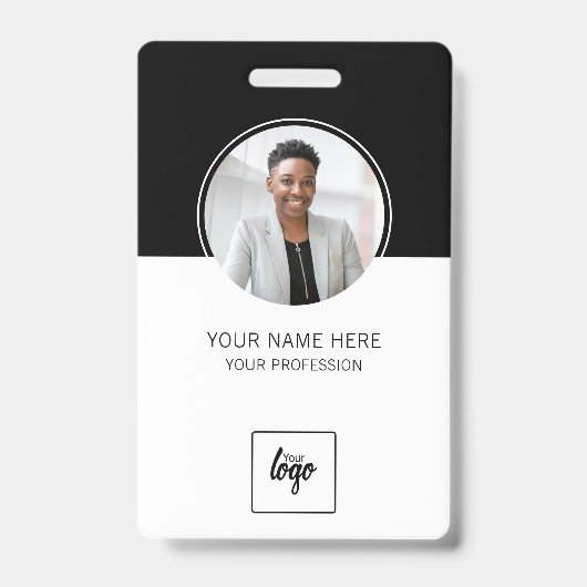 Moderne ID Aangepaste Logo-werknemer Foto geperson Badge (Voorzijde)