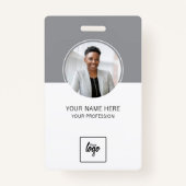Moderne ID Aangepaste Logo-werknemer Foto geperson Badge (Voorkant)