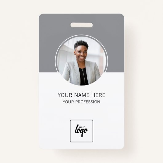 Moderne ID Aangepaste Logo-werknemer Foto geperson Badge (Voorkant)