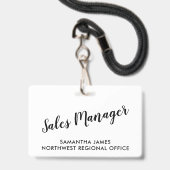 Moderne ID-badge voor salesmanager Badge (Voorzijde met lanyard)