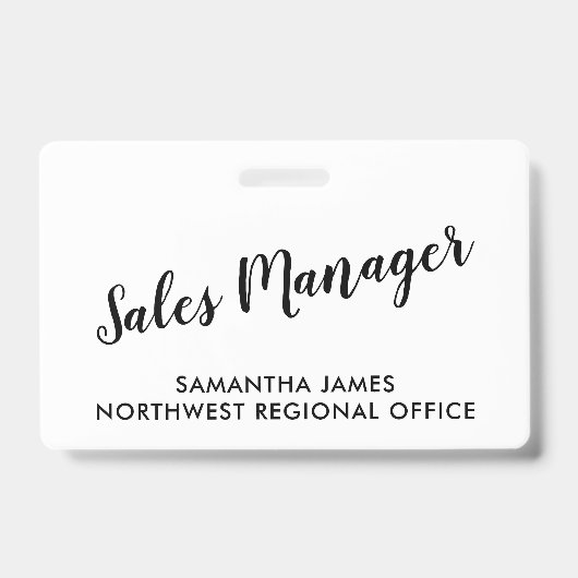 Moderne ID-badge voor salesmanager Badge (Voorzijde)