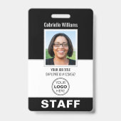 Moderne ID-foto Beveiligingspersoneel Pas Zwart Aa Badge (Voorzijde)