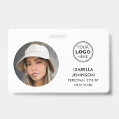 Moderne ID Foto Logo QR Code Wit Beveiliging Badge (Voorzijde)